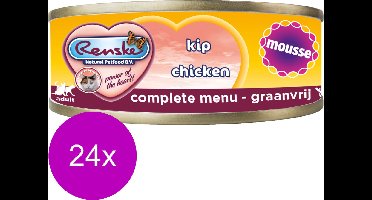 24x Renske Kattenvoer Mousse Kip 70 gr