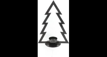 Housevitamin - Kerstboom theelichtje - Zwart - 15 x 7,5X 21cm