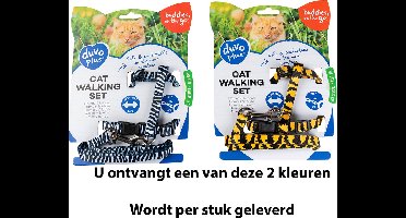 Duvoplus - Halsband Voor Dieren - Kat - Kat Wandelset Zoo 20-35cm / 10mm - 125cm Gemengde Kleuren - 1st