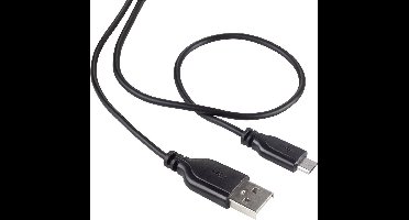 Renkforce RF-4032111 USB-kabel USB 2.0 USB-A stekker, USB-micro-B stekker 1.00 m Zwart SuperSoft-mantel
