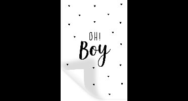 Muursticker kids - Deurdecoratie jongens - Quotes - Kind - Jongens - Oh! Boy - Spreuken - 20x30 cm - Decoratie voor kinderkamers - Zelfklevend behangpapier - Stickerfolie