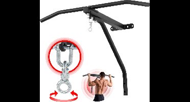 Physionics - Pull -up balk met bokszak - wandbevestiging - 2 in 1 - maximale belasting 100 kg - spierversterking - fitnessapparatuur - boksen