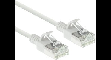 ACT Witte 0,15 meter LSZH U/FTP CAT6A datacenter slimline patchkabel snagless met RJ45 connectoren