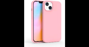 Hoesje Geschikt voor iPhone 14 Plus - zacht siliconen - Liquid Backcover - Lichtroze