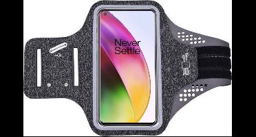 Hoesje Geschikt voor OnePlus 8 hardloop telefoonhouder – armband - sportband - van stof - Zwart