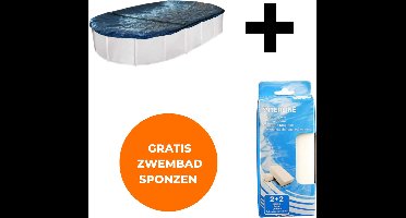 Interline winterafdekking - Winterafdekking 12,50 x 6,40m ovaal - Voor alle typen zwembaden - Vertraagt verdamping - Verminderd verbruik chloor - Inclusief gratis zwembadspons
