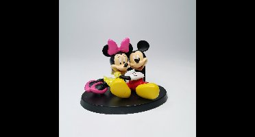 Disney, Statue, Figurine Mickey & Minnie Relaxing . Beeldje Mickey & Minnie rusten 12cm.