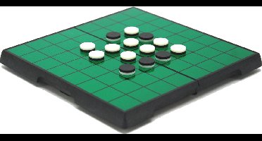 Reversi magnetisch zwarte kunststof cassette 20 cm.