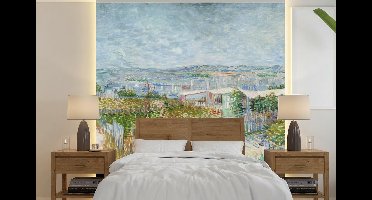 Behang - Fotobehang Montmartre: achter le Moulin de la Galette - Vincent van Gogh - Breedte 240 cm x hoogte 240 cm