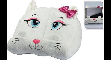 Boek en tablethouder kind pluche - Poes