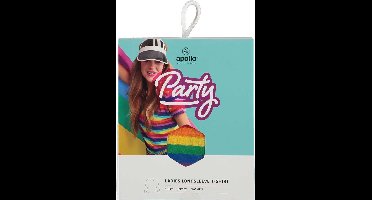 Apollo - Party T-shirt dames lange mouwen - Strepen - Rainbow - Maat XS - Carnaval - Carnavalskleding dames - Carnavalskleding