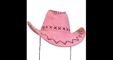 Hoed - Cowboy - Roze - Leatherlook