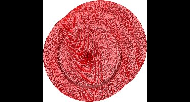 Set van 2x Kaarsenbord/onderbord - rood - kunststof - 33 cm