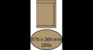 Envelop akte IEZZY 175x265mm zelfklevend 90gr bruin 250stuks