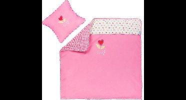 Lief! Girl - Dekbedovertrek - 80x80 cm + 1 kussensloop 40x40 cm - Roze