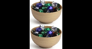 Plasticforte - Kommetjes/Schaaltjes - 4x - kunststof - D13 cm - goud-kleurig