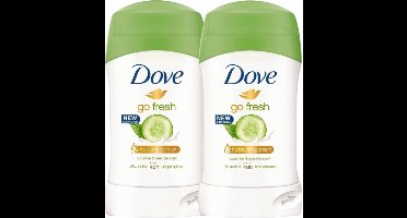 Dove Go Fresh Cucumber GreenTea Deodorant Stick - 2 x 40 g - Deodorant Vrouw Voordeelverpakking