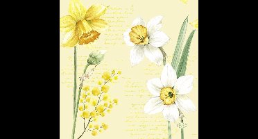 Duni Servetten Spring Daffodil 33x33cm 3-laags tissue FSC pak a 20 servetten