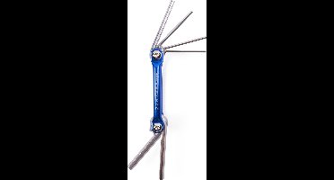 Benson Vouwbare inbusset - verchroomd - 6-delig - aluminium houder - blauw