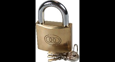 Benson Robuust hangslot - massief koper - 63 mm - inclusief 3 sleutels