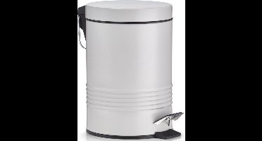1x Grijze vuilnisbakken/pedaalemmers 3 liter van 17 x 25 cm - Huishouding - Badkameraccessoires/benodigdheden - Toiletaccessoires/benodigdheden - Kleine prullenbakken