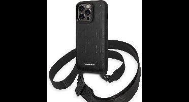 iPhone 14 Pro Max Backcase hoesje - Karl Lagerfeld - Effen Zwart - Kunstleer