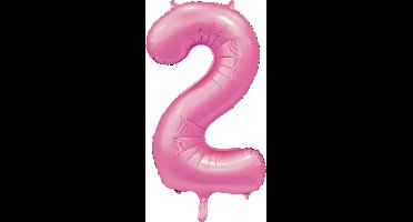 Cijferballon XXL | 2 santijn roze -