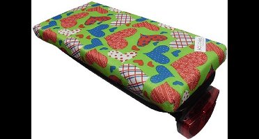 HOOODIE Cushie - Fietskussen Bagagedrager - Love - Groen - Hartjes - Kussentje fietsstoeltje