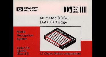 5 Pack HP dds-1 digital data storage, 1.3GB, 2.6GB (compressed)
