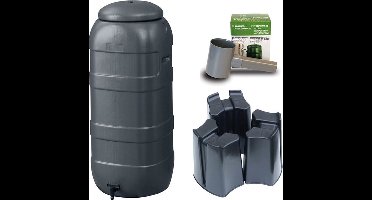 Regenton Rainsaver - Antraciet 100 L + Voet + Vulautomaat