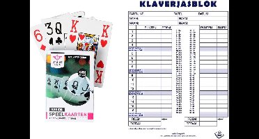 Engelhart - 2 pakjes senioren speelkaarten met Scoreblok Klaverjassen