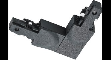 Spanningsrail Doorverbinder - DUOLINE - Hoek L Connector - Aarde Binnen - 2 Fase - Mat Zwart
