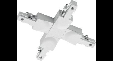 Spanningsrail Doorverbinder - DUOLINE - X Kruis Connector - 2 Fase - Mat Wit