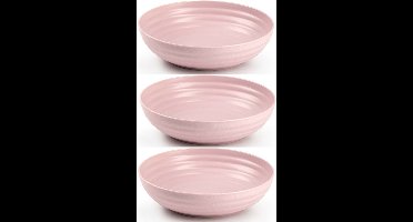 Plasticforte - Kommetjes/Schaaltjes - 6x - kunststof - D22 x 5.5 cm - oudroze