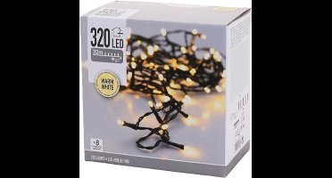 EDM glitterslinger - Kerstsfeer - warm wit licht - 320 LED lampjes - 32 m - 72089
