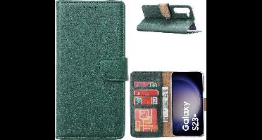 Hoesje Geschikt Voor Samsung Galaxy S23 Plus Hoesje met Pasjeshouder – Bookcase – Groen