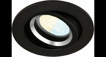 Inbouwspot Luuk met Philips HUE White Ambiance - inbouwspot - Zwart - rond - Voor binnen / woonkamer / keuken / slaapkamer - IP20 - GU10 - Buitendiameter: 81MM - boorgat: 70-75MM - min. Inbouwdiepte: 70MM