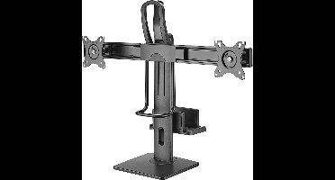 My Wall bureaustandaard voor 2 monitoren tot 27 inch en Mini PC - crossbar / full motion met veersysteem / zwart