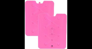 Excellent Houseware Koelelement Ice Pack - 2x - roze - plat - polyethyleen - 900 gram - 32 x 25 x 1 cm - schijf
