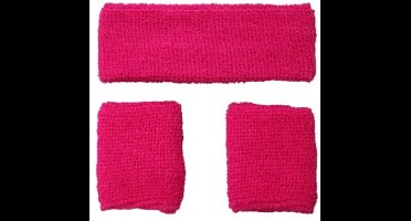 Zweetbanden set neon roze