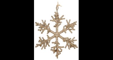 Hanger Twig Snowflake Glitter Champagne 16x16xh16cm Kunststof