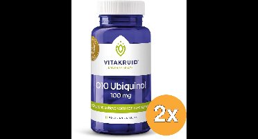 2x Vitakruid Co-Enzym Q10 Ubiquinol Actieve Vorm Kaneka® 100 mg (90 vega capsules)
