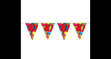 Folat Leeftijd vlaggenlijn - 70 jaar - 10 meter - verjaardag feest versiering - vlaggetjes
