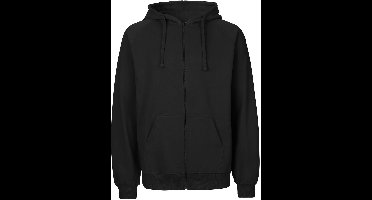 Neutral Unisex Tiger Cotton Hoodie With Zipper NET63301 - Black - XS