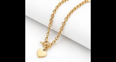 Luxe ketting - verguld - Stijlvolle ketting - Goudkleurig - Roestvrijstalen -Cadeau Voor Vrouwen- cadeau -Valentijn - Liefde - Verrassing