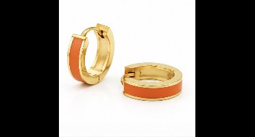 Oorbellen oranje - Goudkleurig - Verguld - Roestvrijstalen oorbellen - RVS - koningsdag sieraden – Cadeau tip – Hip - Trendy