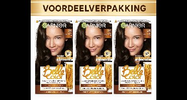 Garnier Belle Color 24 - Donkerbruin - Permanente Haarkleuring - Dekt Grijze Haren 100% - Natuurlijk Resultaat - 3x -Voordeelverpakking