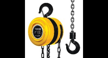 VOREL Kettingblokken 1000 kg Staal Geel 80751