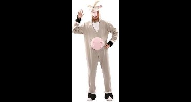 Witbaard Verkleedpak Geit Pluche Grijs Maat M/l