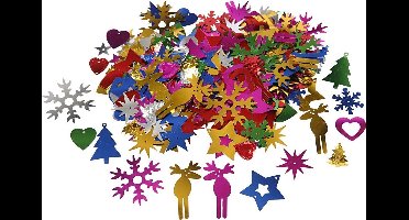 Creotime Kerst paillettenmix, afm 8-50 mm, sterke kleuren, 400 gr